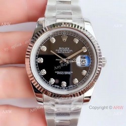 NEW Upgraded Swiss 3235 V3 Replica Rolex Datejust 41mm Watch Fluted Bezel Black Face