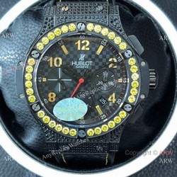 Swiss Copy Hublot Big Bang Evolution Yellow Diamond Watch 7750 Chronograph Movement