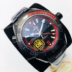 Swiss Grade 1 Omega Planet Ocean Deep Black 8906 Red Inner Watch  OE Factory