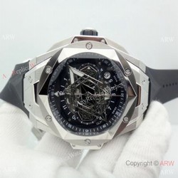 2019 Replica Hublot Big Bang Sang Bleu II Watches Stainless Steel Skeleton Dial