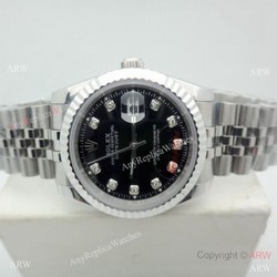 Replica Rolex Datejust Black Dial Jubilee Strap Watch 36mm