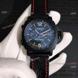 Copy Panerai PAM725 Luminor Amercias Cup Flyback Watch Blacksteel