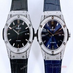 2019 Replica Hublot Classic Fusion Iced Out Diamond Watch 43mm