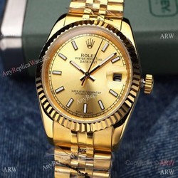 Yellow Gold Oyster Perpetual Datejust Rolex Couple Watches  AAA Replica