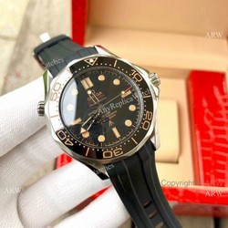 New 2020 Omega Seamaster No Time To Die Watch SS Black Rubber Strap