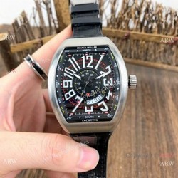 Copy Franck Muller Vanguard Classical V45 Watch Ss Black Gummy Strap