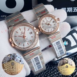 AAA Replica Omega Couple Watch Omega Constellation Diamond Bezel Automatic Watches