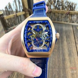 New Copy Franck Muller Vanguard Yachting Anchor Watch Rose Gold Skeleton Dial