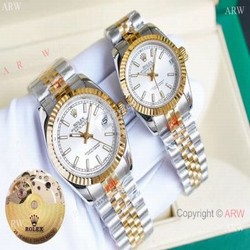 Replica Rolex Datejust Two Tone Lover Watches  Siver Dial