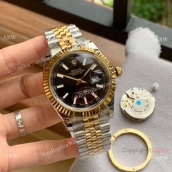Upgraded Rolex Datejust II 41 Watch Two Tone Jubilee Black Dial