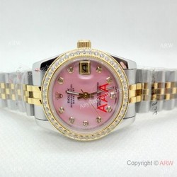 Two Tone Pink MOP Diamond bezel Rolex Couple Watches Datejust 36mm