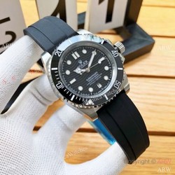 Rolex Submariner Replica Watches SS Black Rubber Strap