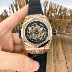 Top Quality Hublot Big Bang Sang Bleu II Watches Black Face Rose Gold