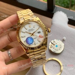Upgraded Rolex Datejust II All White Dial Gold Presidential Watch 40mm