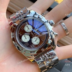 Stainless Steel Chocolate Dial Breitling Chronomat 01Watches