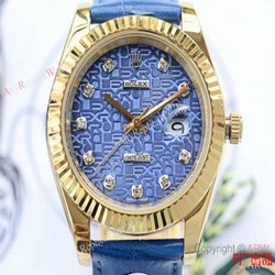 Upgraded Rolex Datejust II Copy Watches Rolex Computer Face Blue Leather Strap 41mm