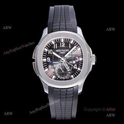 (GR) V2 New Upgraded 5164A Patek Philippe Aquanaut Grey Dial Black Rubber Swiss Replica Watch