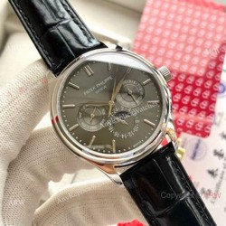 Super Clone Patek Philippe Geneve Complications 40mm Watch Gray Dial