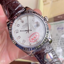 New Upgraded Rolex Datejust II 41 Watches White Arabic Dial Leather Strap
