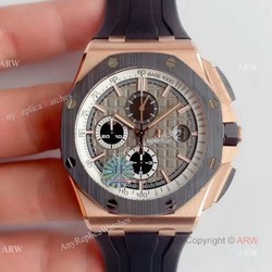 New JF Audemars Piguet Royal Oak Offshore Rose Gold Grey Dial Chronograph Replica Watch Ref 26416ro