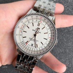 New Breitling Navitimer B01 White Dial Replica Watches 41mm