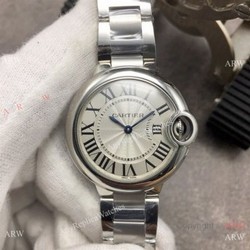 Replica Cartier Ballon Bleu De 33mm Ss Silver Dial Watch V6 Factory Swiss Quartz