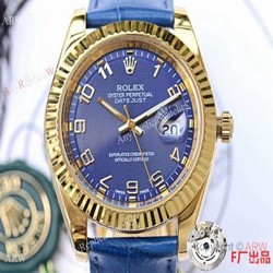 New Upgraded Rolex Datejust II Blue Dial Blue Leather Strap Watch 41mm