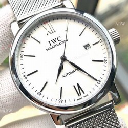 New IWC Portofino Stianless Steel White Face Watch Men