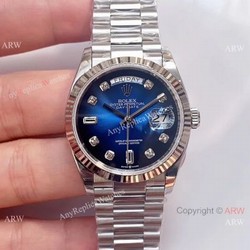 (EW)Swiss 3255 Replica Presidential Rolex Day-Date Blue Dial Watch High End Replica