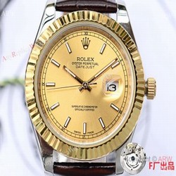 New Upgraded Rolex Datejust II 41 Watch Gold Case Brown Leather Band