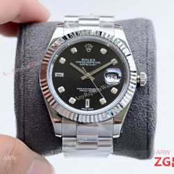 Fake Presidential Rolex Oyster Perpetual Datejust 2 Watch SS Black Dial
