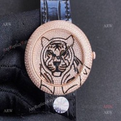 Swiss Copy Cartier Panther Rose Gold Diamond Watch For Men