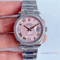 EW Factory Swiss 3235 Mens Datejust Rolex For Sale  Replica Rolex Datejust 36mm Pink Dial Watch
