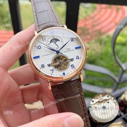 Copy IWC Portuguese Tourbillon Moonphase Rose Gold Watches