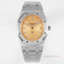 Swiss Replica Audemars Piguet Royal Oak 15202 Gold Dial Stainless Steel Watch 39mm