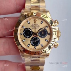 New Gold Rolex Daytona Swiss Watch  Noob Factory Rolex Replica Watches