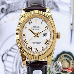 NEW UPGRADED Rolex Datejust II 41mm Men Watches Roman Markers Leather Strap