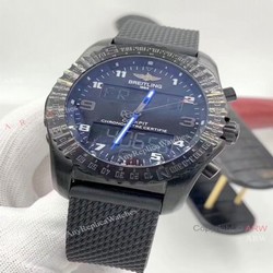 Solid Black Breitling Cockpit B50 Replica Watches  Rubber Strap