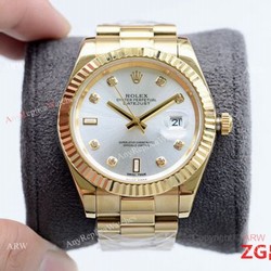 Fake Presidential Rolex Oyster Perpetual Datejust II All Gold Silver Dial