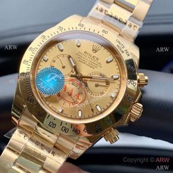 Yellow Gold Rolex Daytona Watch 43mm  High Quality