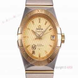 (VS) Swiss Replica Omega Constellation Gold Face Mens Watch New Dial
