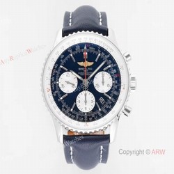 BLS Factory New Replica Breitling Navitimer B01 43mm Blue Dial Chronograph Watch