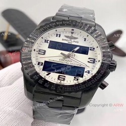 New Style Breitling Cockpit B50 Copy Watches Black Steel White Face