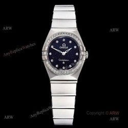 GF Factory Omega Constellation Quartz 25mm Swiss Made Copy Watch With Aventurine Dial