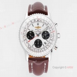 BLS Factory New Replica Breitling Navitimer B01 White Chronograph Watch For Men