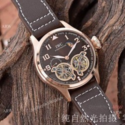 Copy IWC Big Pilots Double Tourbillon Watches Rose Gold Case