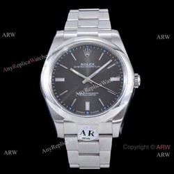 Swiss Replica Rolex Oyster Perpetual SS Gray Dial Watch Rolex ?r  904L Swiss 2836 Movement