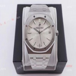 OM Factory New Upgraded Swiss Knockoff Audemars Piguet Royal Oak Silver Dial Mens Watch