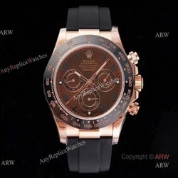 New NOOB V3 4130 Rolex Daytona Rubber Band Chocolate Dial Replica Watch