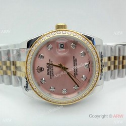 New Replica Rolex Datejust Two Tone Salmon Dial Watch 36mm Men